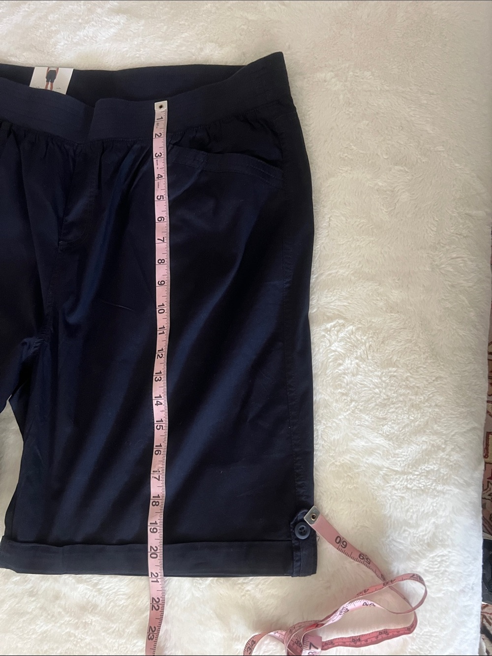 NWT Briggs Navy Elastic-Waist Bermuda Shorts with Roll-Cuff with pocket size XL - Picture 10 of 14